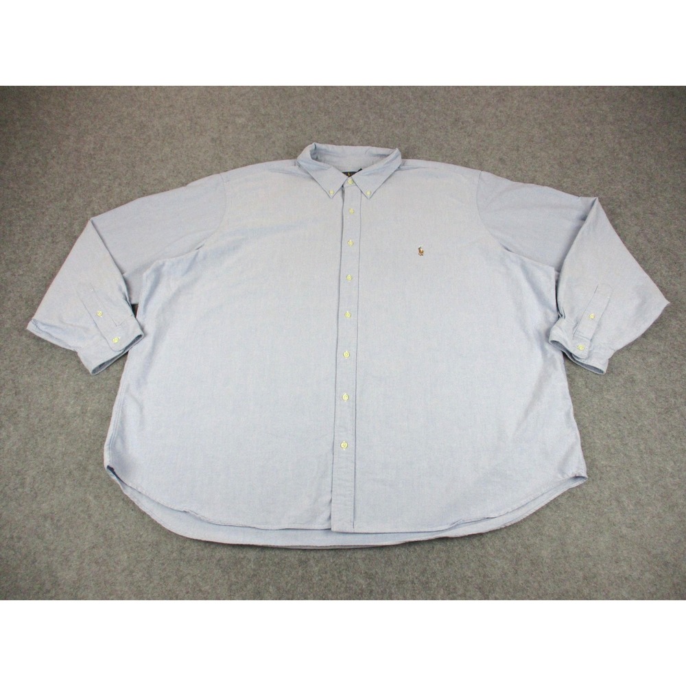 Ralph Lauren Shirt Mens 4XB Blue Oxford Cloth Button Down Long Sleeve Pony